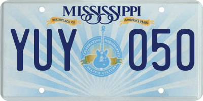 MS license plate YUY050