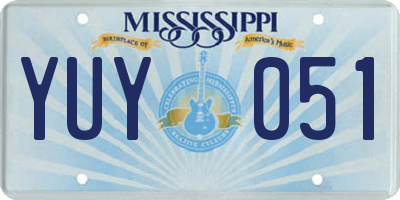 MS license plate YUY051
