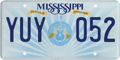 MS license plate YUY052