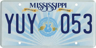 MS license plate YUY053