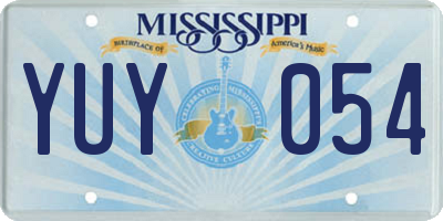 MS license plate YUY054