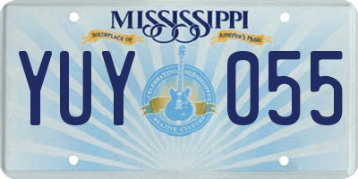 MS license plate YUY055