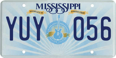 MS license plate YUY056
