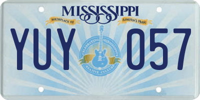 MS license plate YUY057