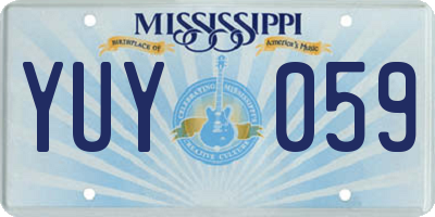 MS license plate YUY059