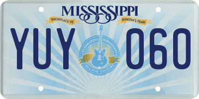 MS license plate YUY060