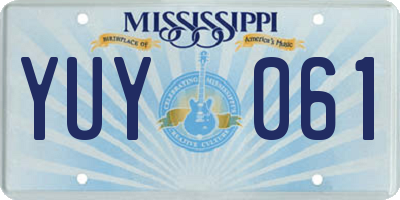 MS license plate YUY061