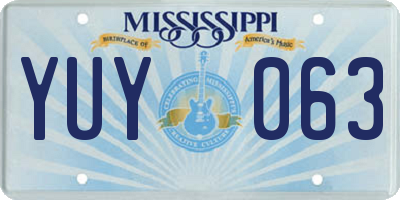 MS license plate YUY063