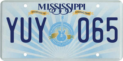 MS license plate YUY065