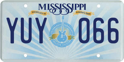 MS license plate YUY066
