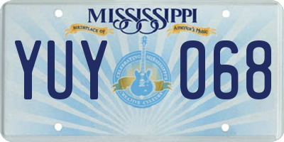 MS license plate YUY068