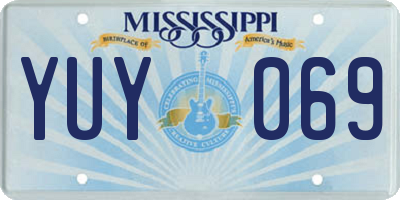 MS license plate YUY069