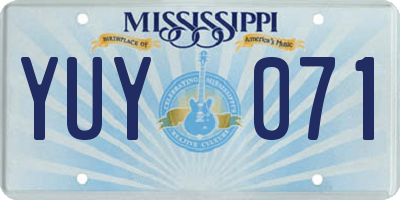 MS license plate YUY071
