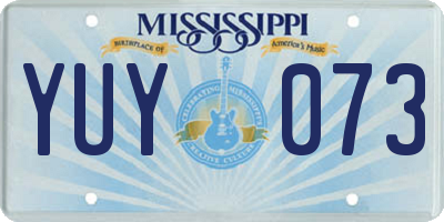 MS license plate YUY073