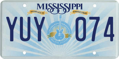 MS license plate YUY074