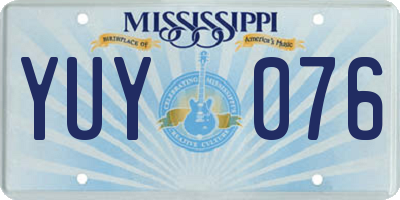 MS license plate YUY076