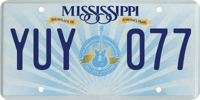 MS license plate YUY077