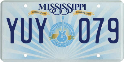 MS license plate YUY079