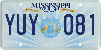 MS license plate YUY081