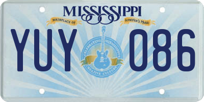 MS license plate YUY086