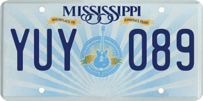 MS license plate YUY089