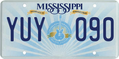 MS license plate YUY090