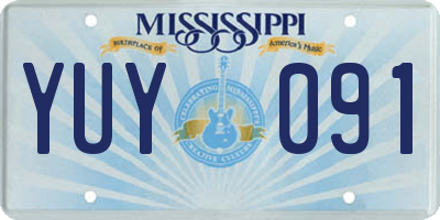 MS license plate YUY091