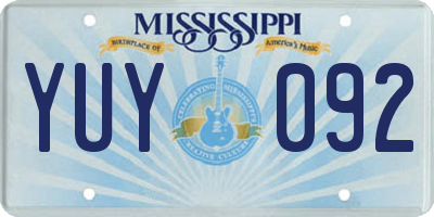MS license plate YUY092
