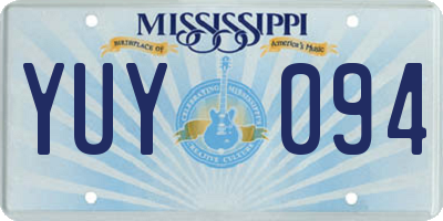 MS license plate YUY094