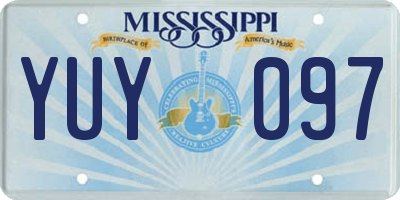 MS license plate YUY097