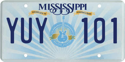 MS license plate YUY101