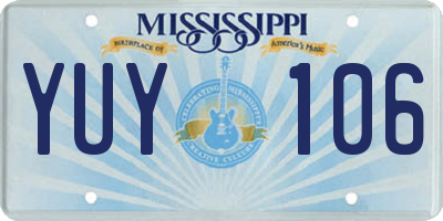 MS license plate YUY106