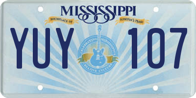 MS license plate YUY107