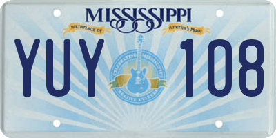 MS license plate YUY108