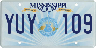 MS license plate YUY109