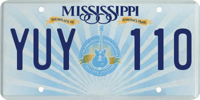 MS license plate YUY110
