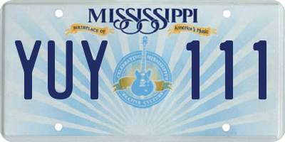 MS license plate YUY111