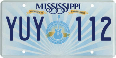 MS license plate YUY112