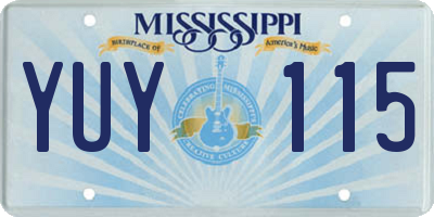 MS license plate YUY115