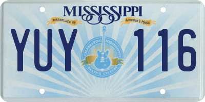 MS license plate YUY116