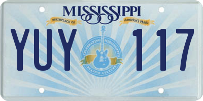 MS license plate YUY117
