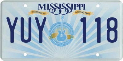 MS license plate YUY118