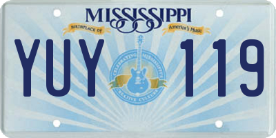 MS license plate YUY119