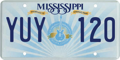 MS license plate YUY120