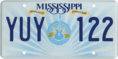 MS license plate YUY122