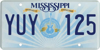 MS license plate YUY125