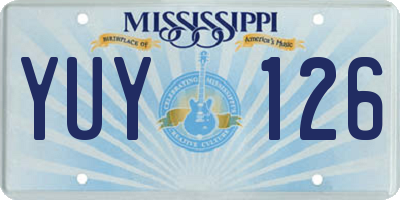 MS license plate YUY126