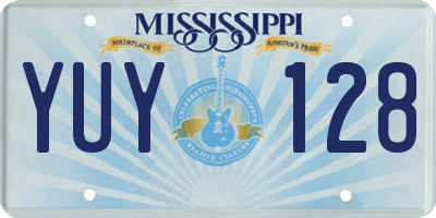 MS license plate YUY128