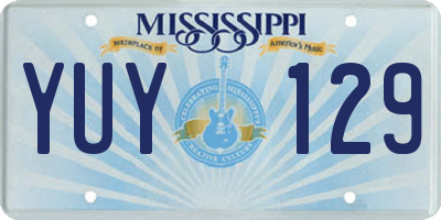 MS license plate YUY129