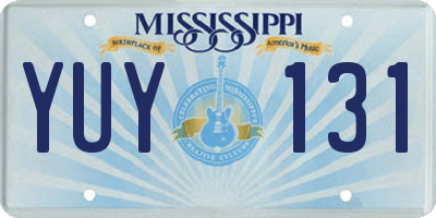 MS license plate YUY131